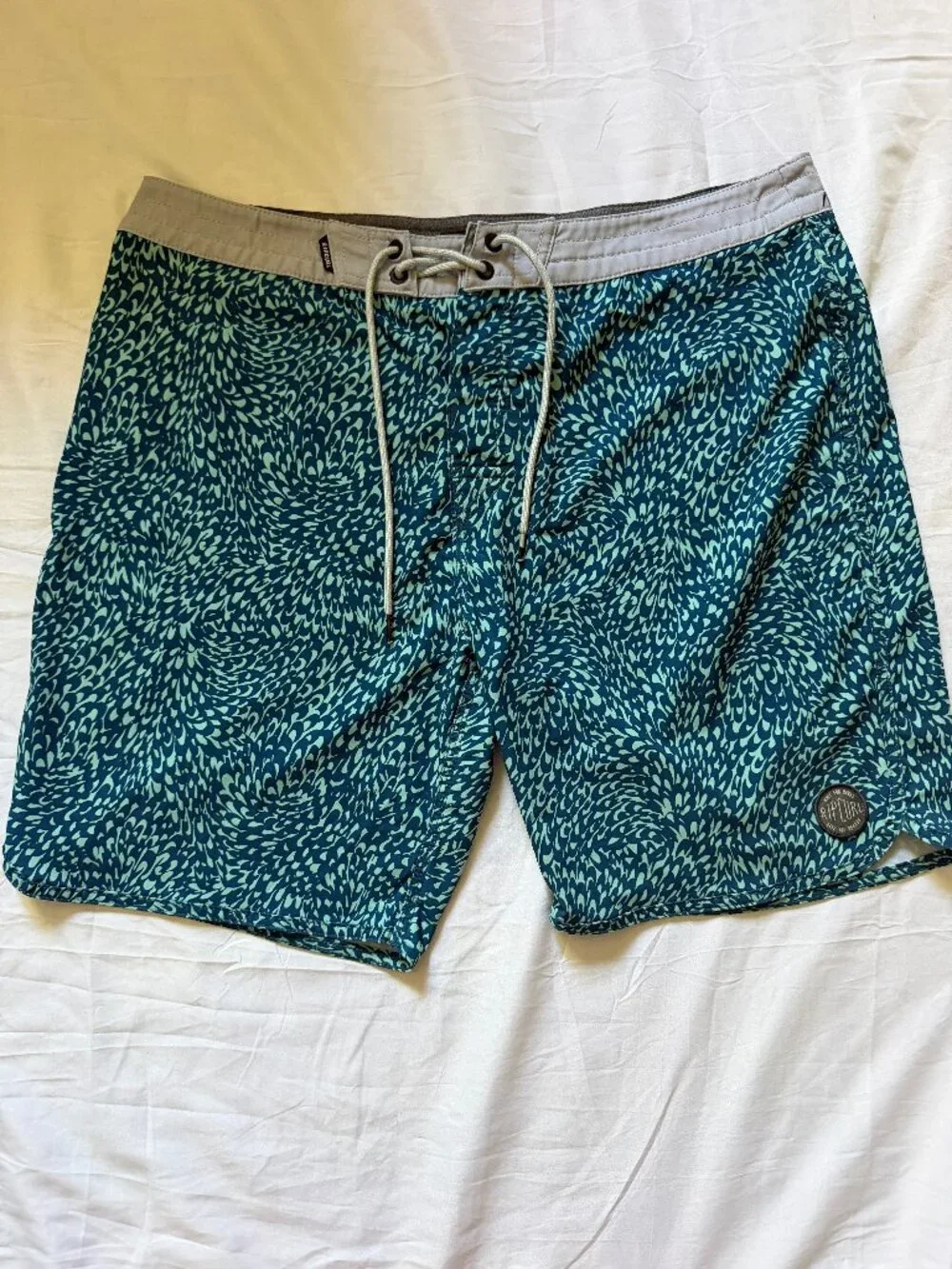 Rip Curl Mirage Mens Board shorts Swim Trunks Blue Abstract Print Size 36